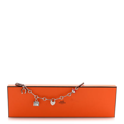 Hermes Palladium Barenia Bijou De Sac Bag Charm Fauve Rouge De Coeur 6 of 6