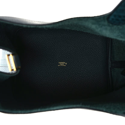 Hermes Taurillon Clemence Matte Alligator Picotin Lock Touch 22 MM Vert Bosphore 5 of 9