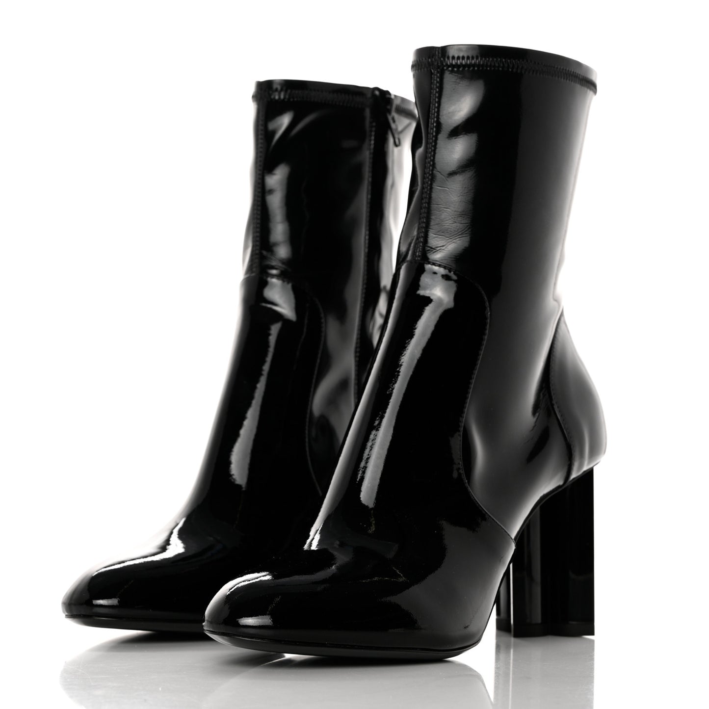 Patent Silhouette Ankle Boots 38.5 Black