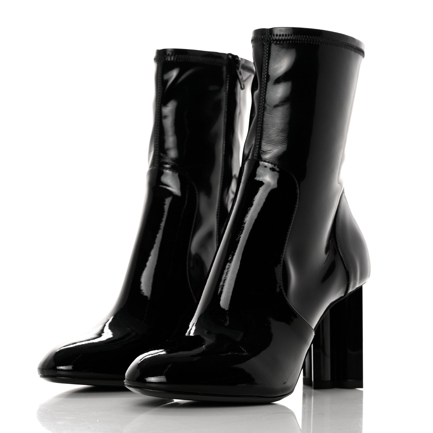 Louis Vuitton Patent Silhouette Ankle Boots 38.5 Black 3 of 8