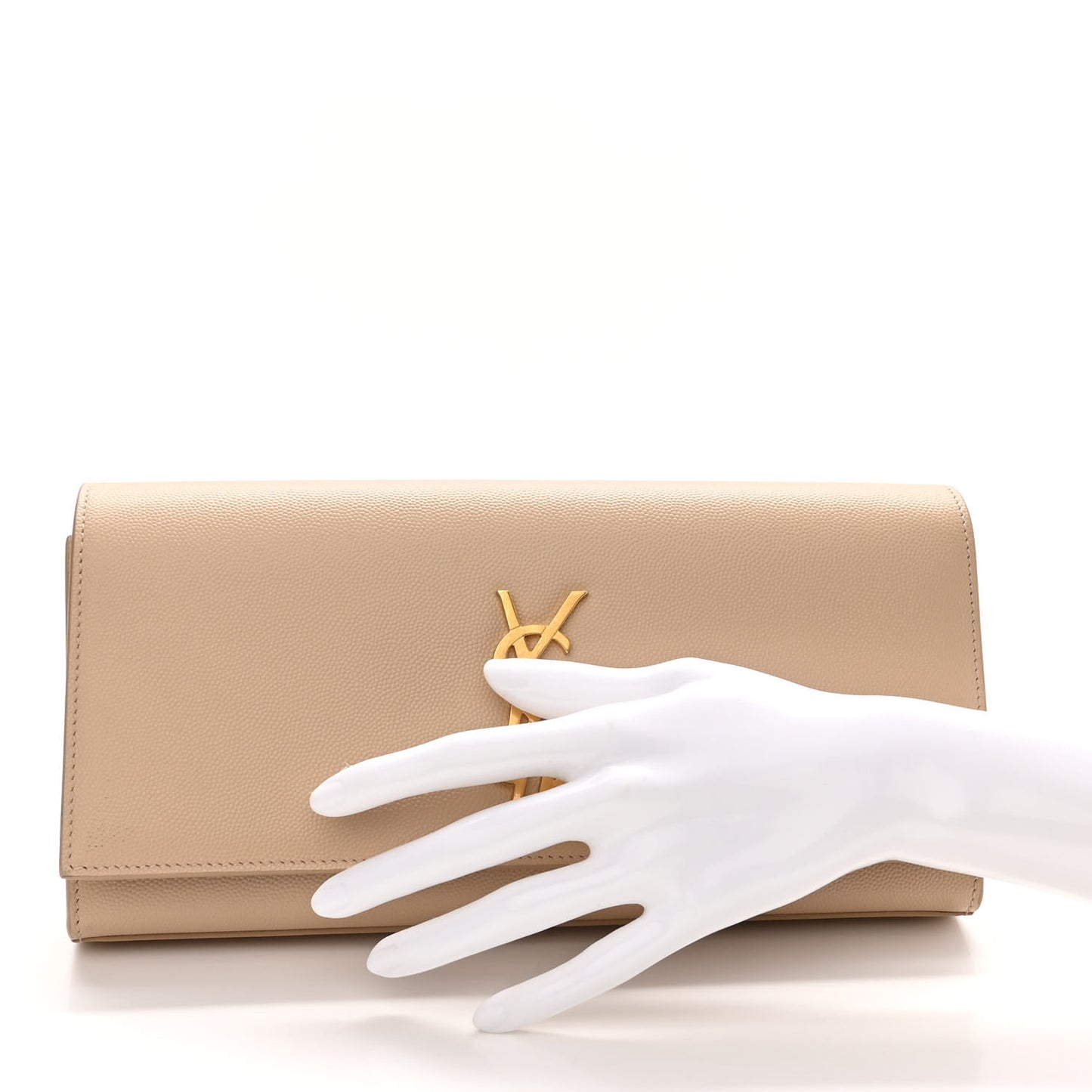 Grain De Poudre Classic Monogram Cassandre Clutch Nude