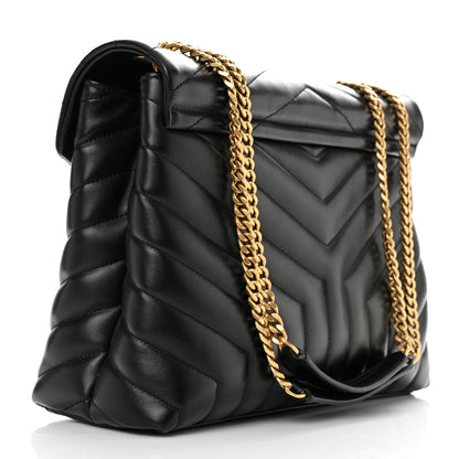 Saint Laurent Calfskin Y Quilted Monogram Medium Loulou Chain Satchel Black 3 of 10