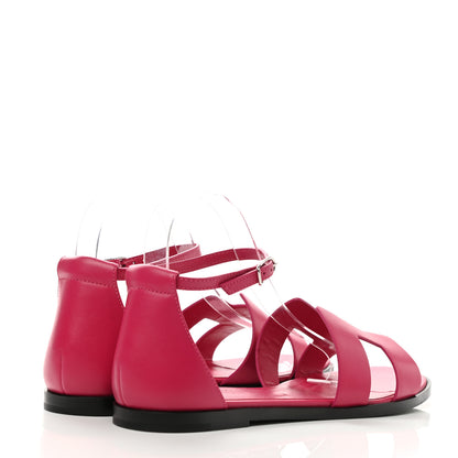 Hermes Calfskin Santorini Sandals 38.5 Fuchsia 4 of 9