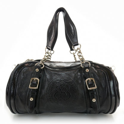 Balenciaga Leather Embossed Logo Satchel Black 1 of 7