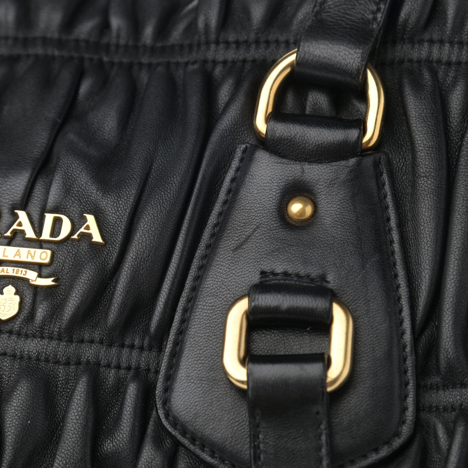Prada Nappa Gaufre Messenger Tote Black 12 of 18