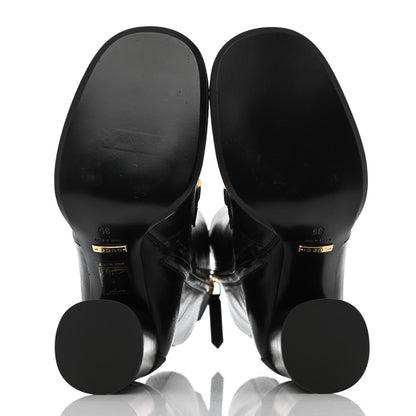 Gucci Goatskin Austin Calfskin Sylvie Chain Ankle Boots 35 Black 5 of 10