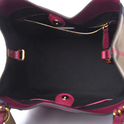 Burberry Grainy Calfskin House Check Small Canterbury Tote Berry Pink 4 of 12
