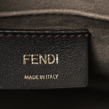 Fendi Vitello Century F is Fendi Bi-Color FF 1974 Embossed Kan I Shoulder Bag Fragola Maya Black 6 of 9
