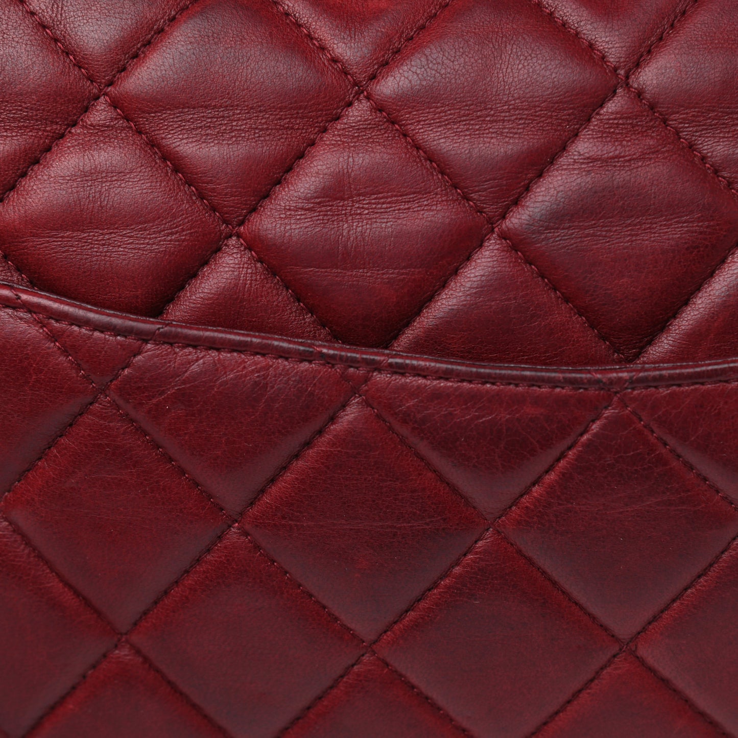Lambskin Quilted Jumbo Single Flap Dark Red