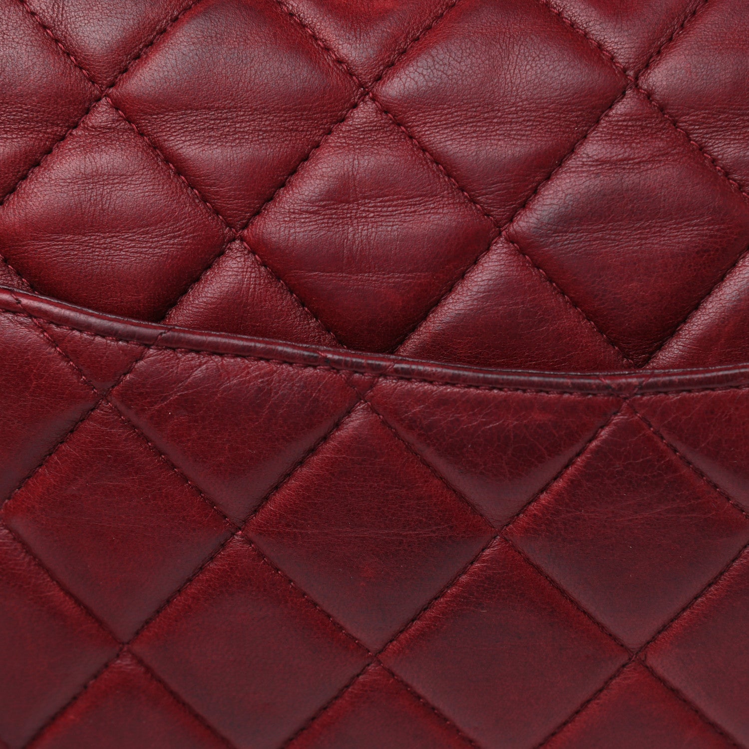 Chanel Lambskin Quilted Jumbo Single Flap Dark Red 11 of 17