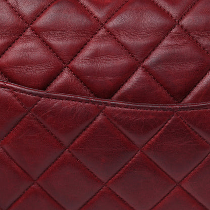 Chanel Lambskin Quilted Jumbo Single Flap Dark Red 11 of 17