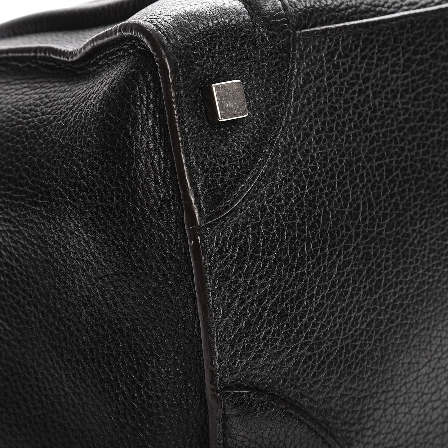 Drummed Calfskin Mini Luggage Black