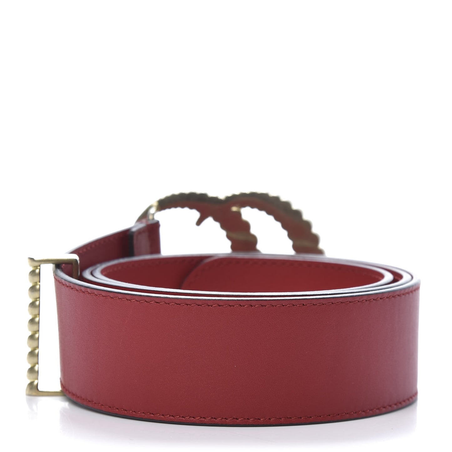 Moon Calfskin Torchon Double G 40mm Belt 90 36 Hibiscus Red