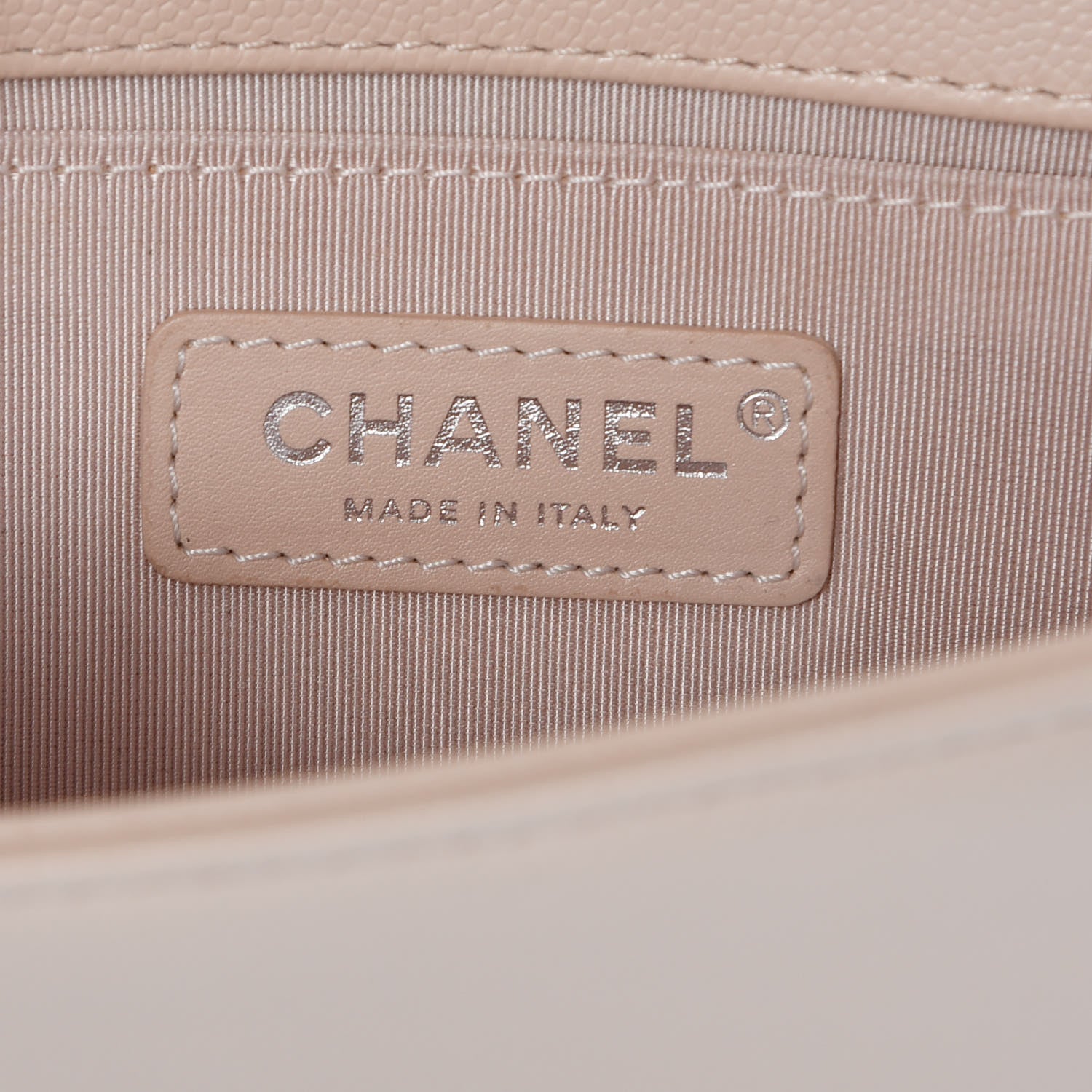 Chanel Caviar Chevron Quilted Small Boy Flap Light Beige 10 of 12