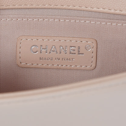 Chanel Caviar Chevron Quilted Small Boy Flap Light Beige 10 of 12