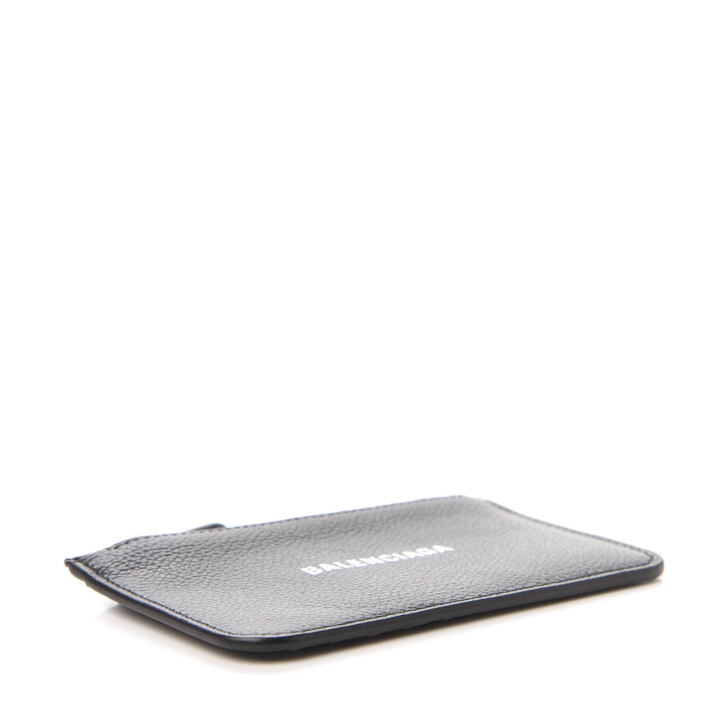 Grained Calfskin Logo Cash Long Coin Card Holder Black White