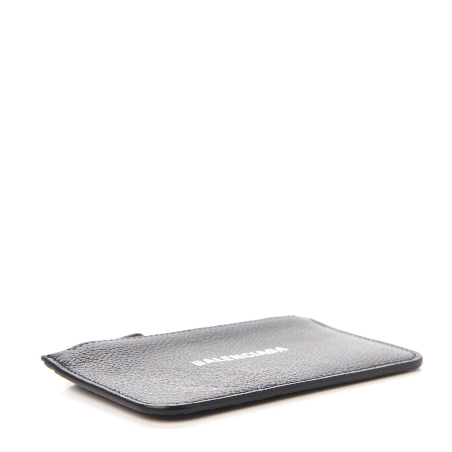 Balenciaga Grained Calfskin Logo Cash Long Coin Card Holder Black White 4 of 10