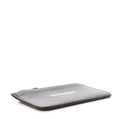 Balenciaga Grained Calfskin Logo Cash Long Coin Card Holder Black White 4 of 10