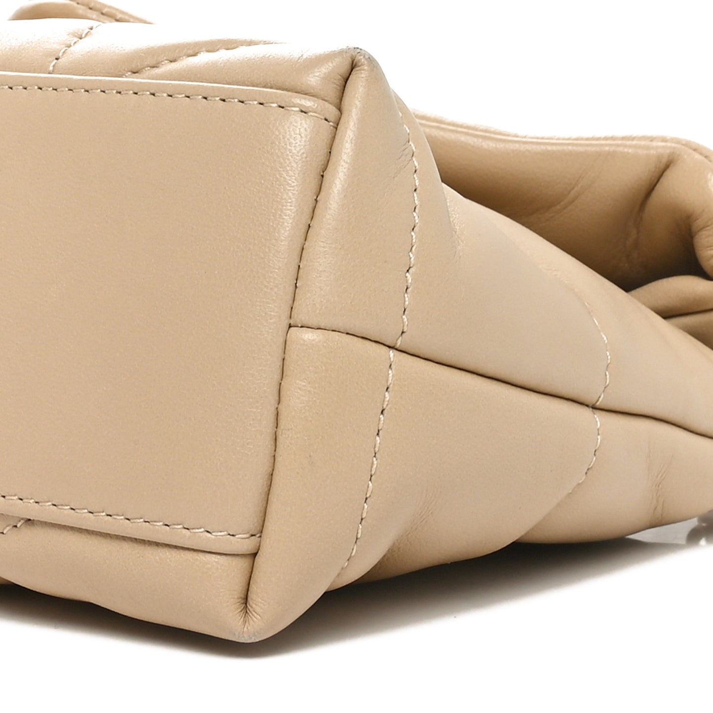 Lambskin Quilted Toy Loulou Puffer Monogram Chain Satchel Nude Powder