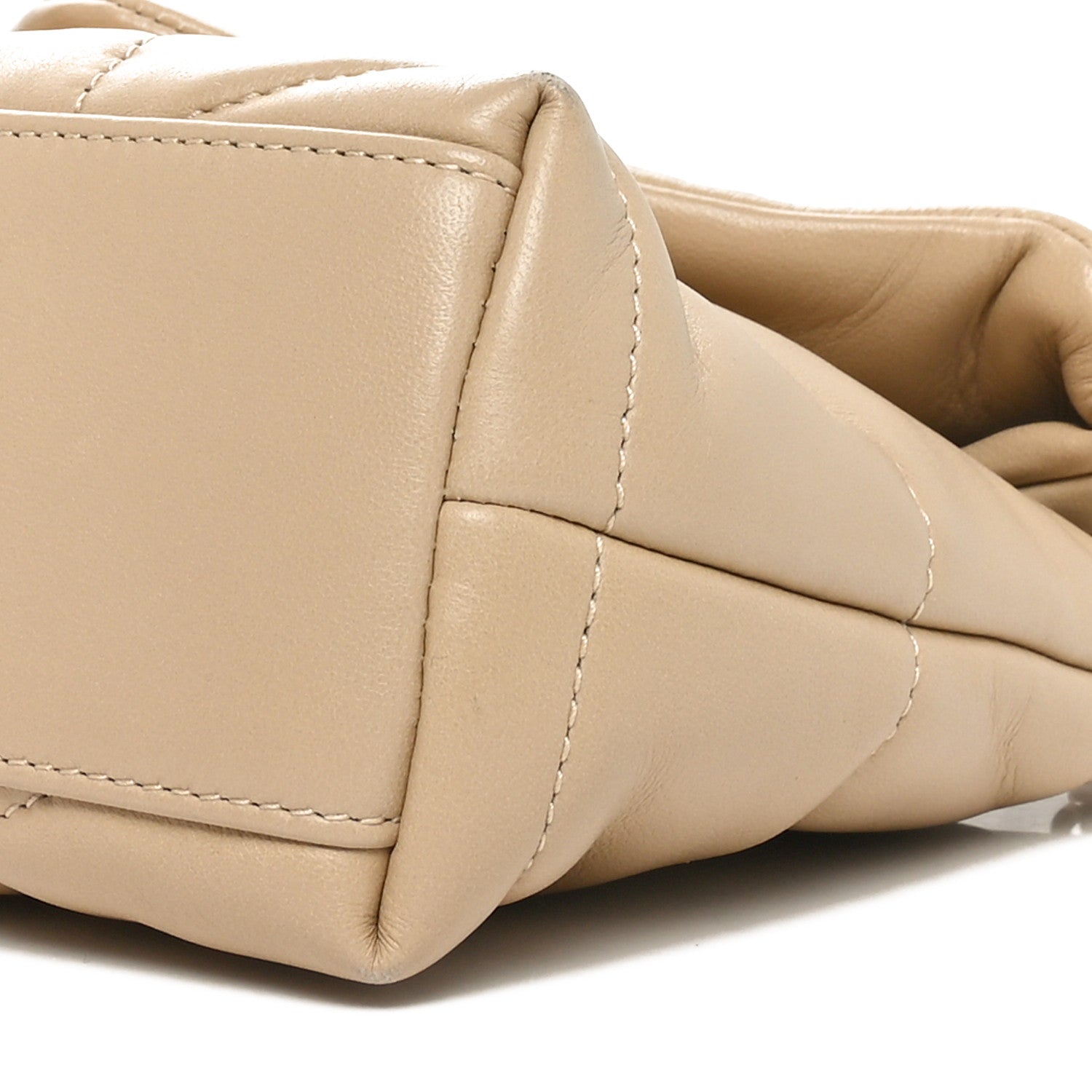 Saint Laurent Lambskin Quilted Toy Loulou Puffer Monogram Chain Satchel Nude Powder 10 of 10