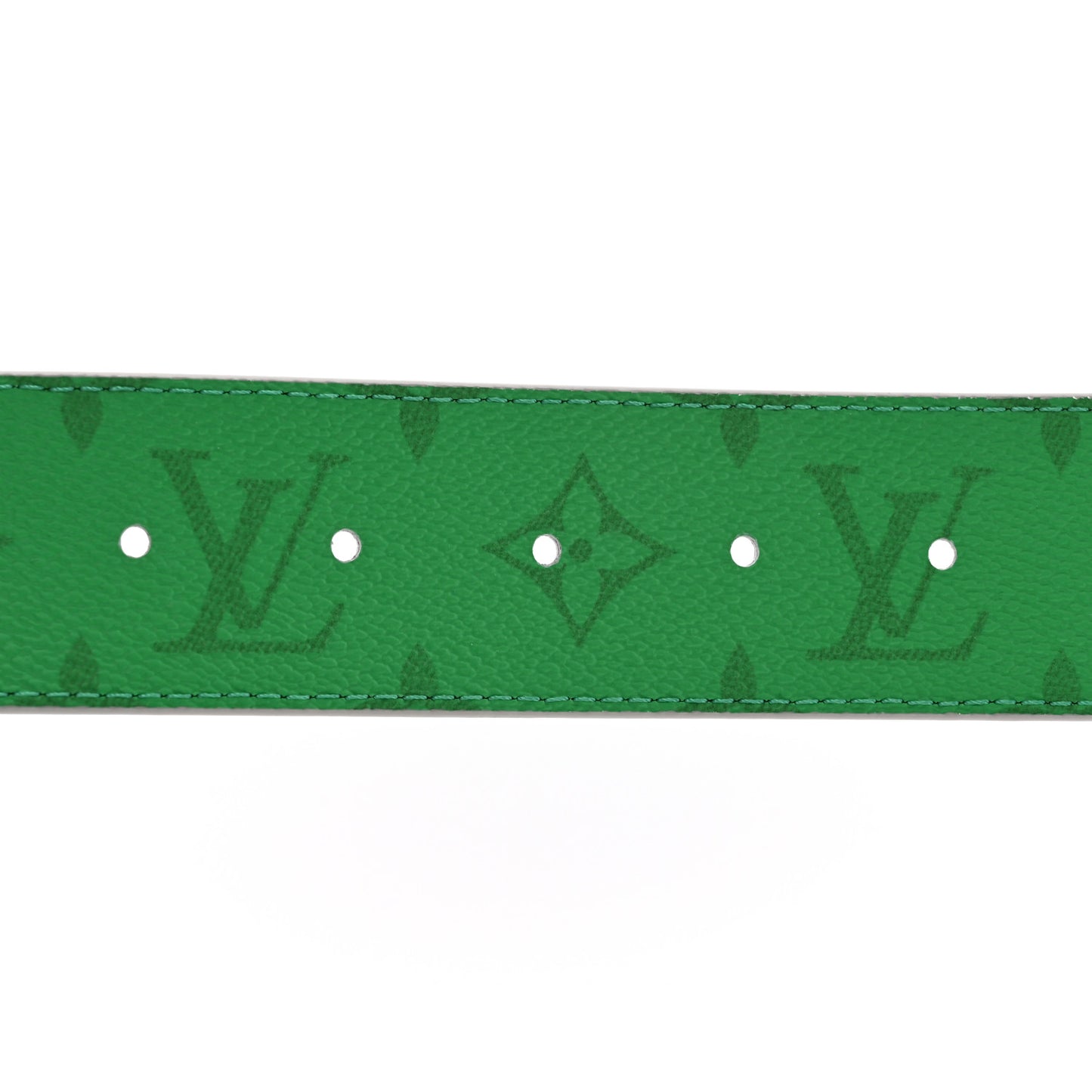 Monogram 40mm Reversible LV Initiales Belt 85 34 White Green