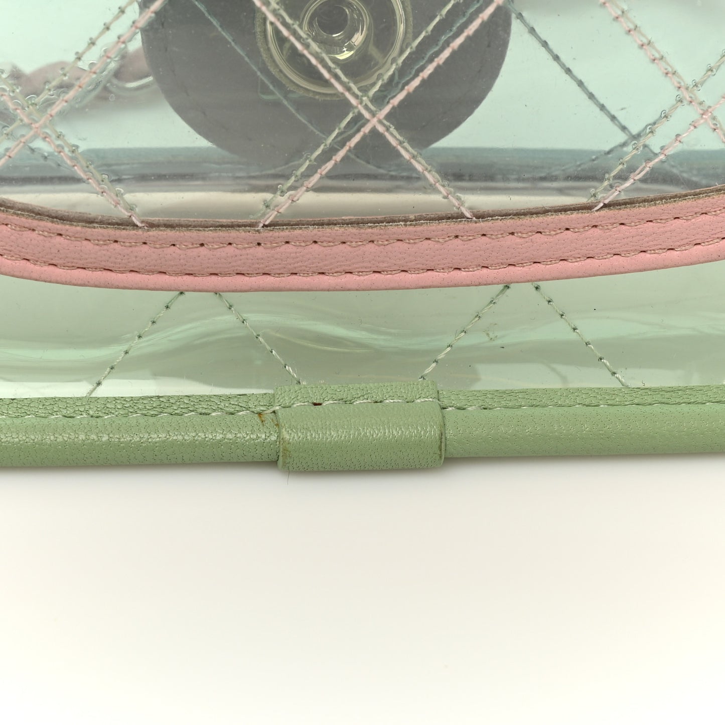 Lambskin PVC Quilted Medium Coco Splash Flap Blue Green