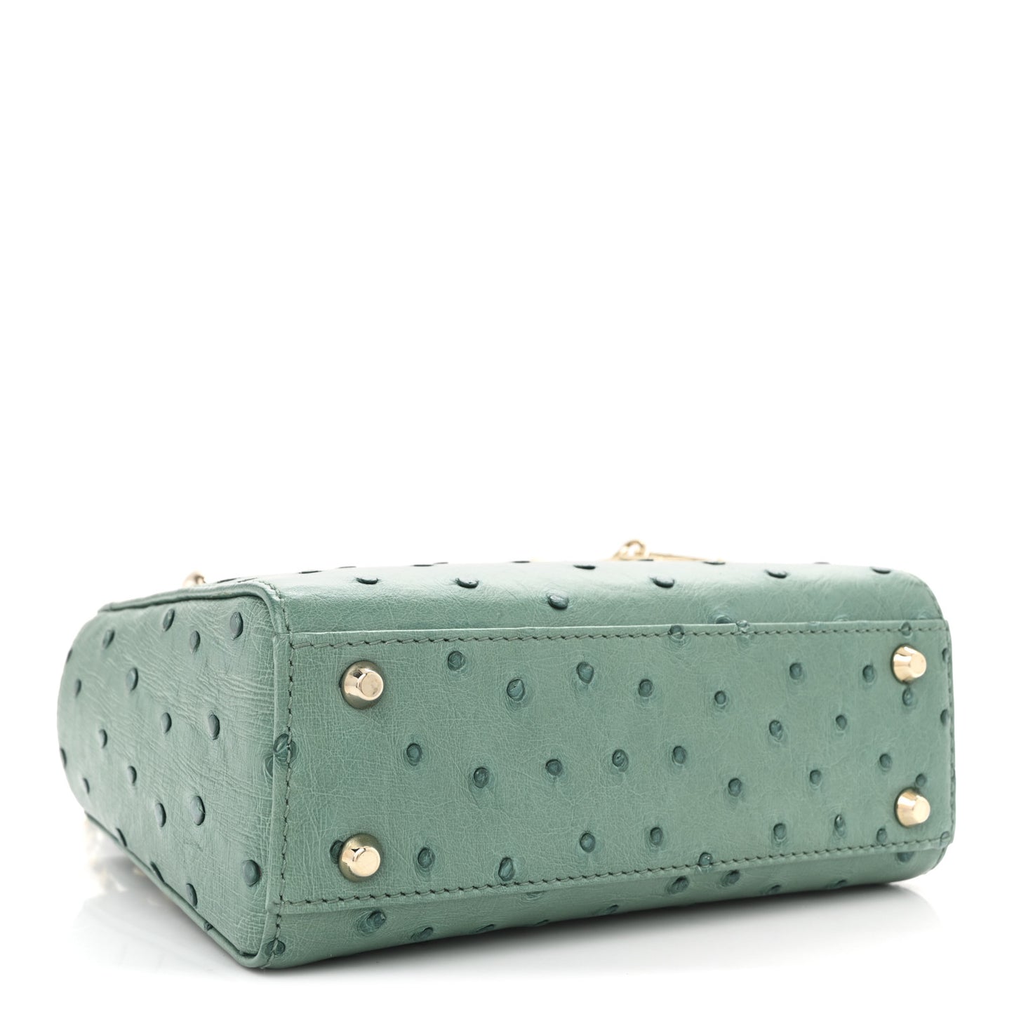 Ostrich Mini Lady Dior Green