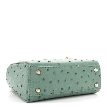 Christian Dior Ostrich Mini Lady Dior Green 4 of 11