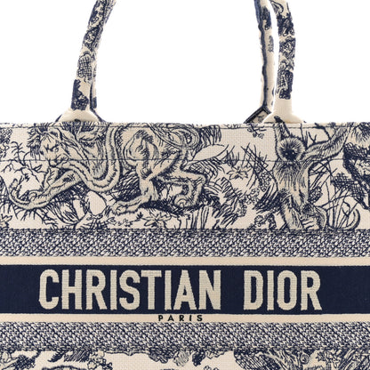 Christian Dior Canvas Embroidered Medium Dioriviera Toile De Jouy Book Tote Blue 8 of 12