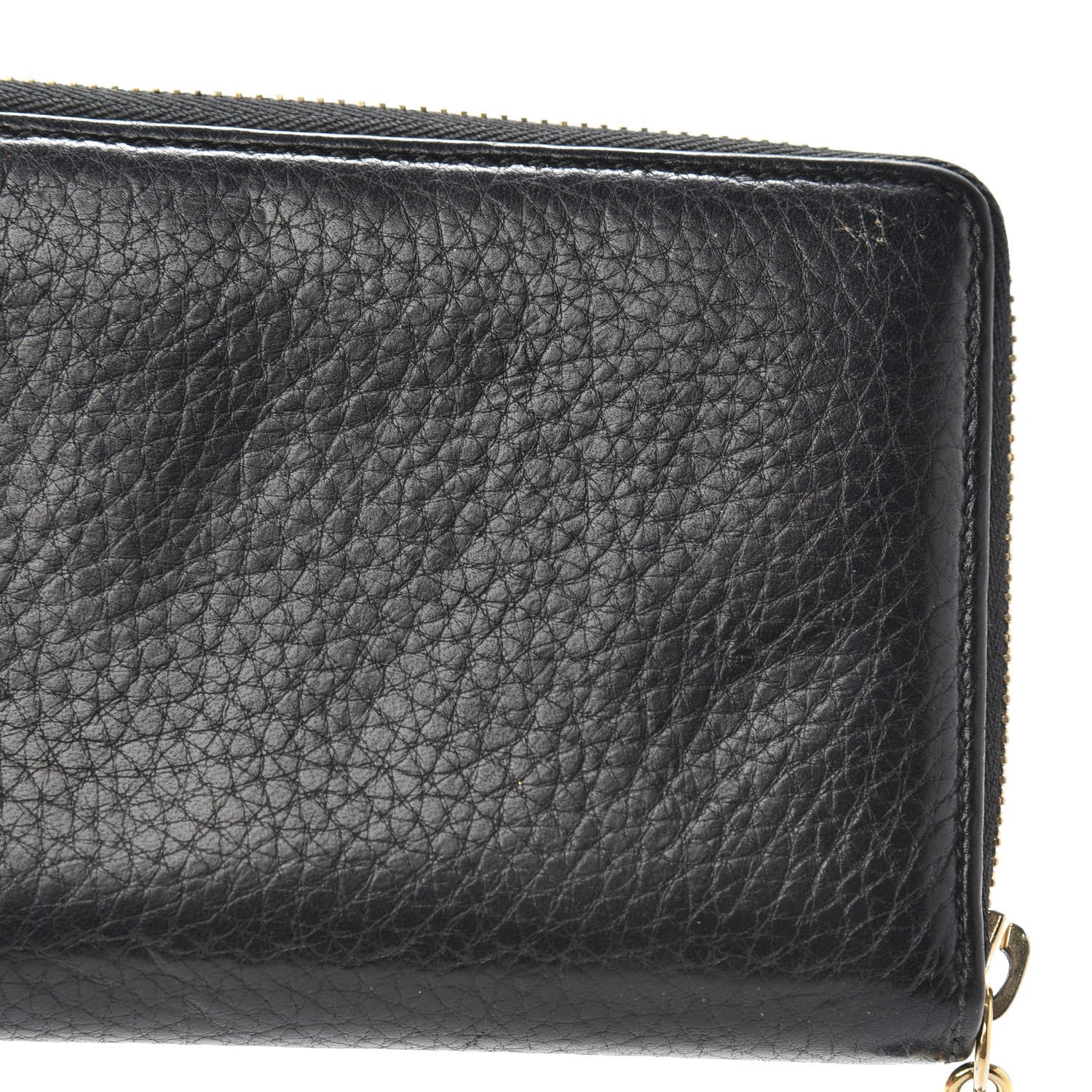 Gucci Pebbled Calfskin Soho Zip Around Wallet Black 6 of 9