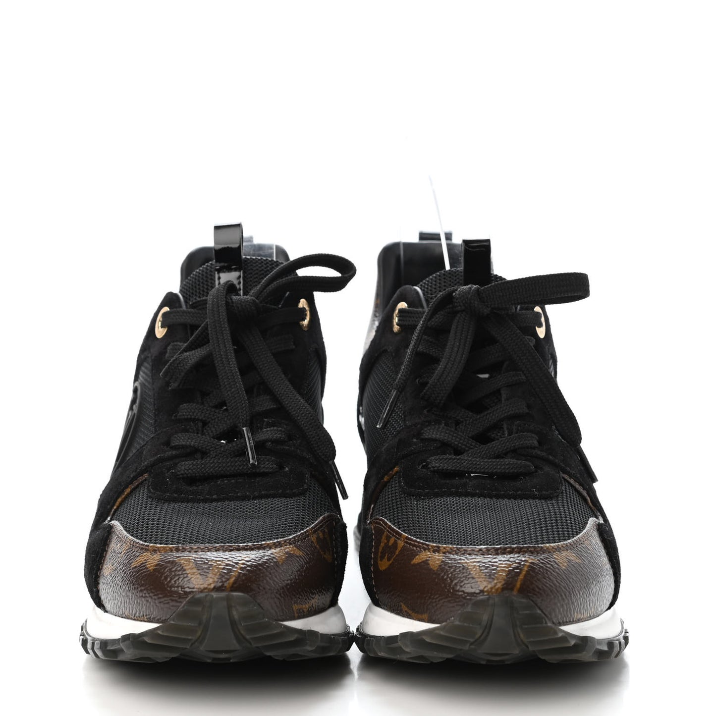 Suede Monogram Run Away Sneakers 37.5 Black
