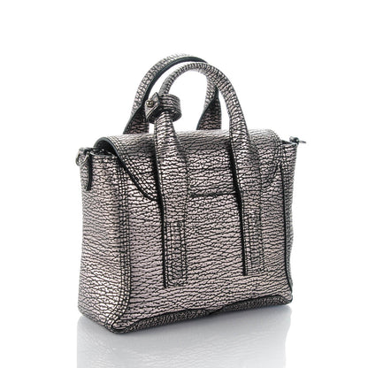 3.1 Phillip Lim Textured Calfskin Mini Pashli Satchel Black Mauve 2 of 9
