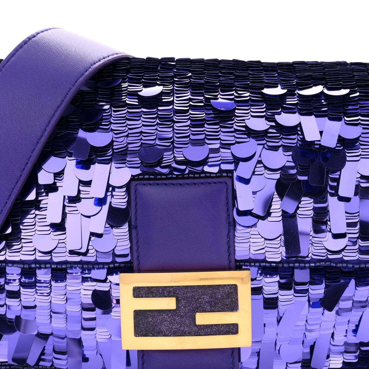 Sequin Paillettes Shiny Nappa Sex and the City Baguette Viola Purple Rain