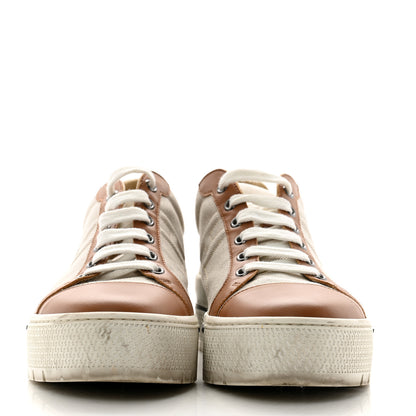 Hermes Canvas Calfskin Womens Voltage Sneakers 38.5 Prunoir Naturel 3 of 10