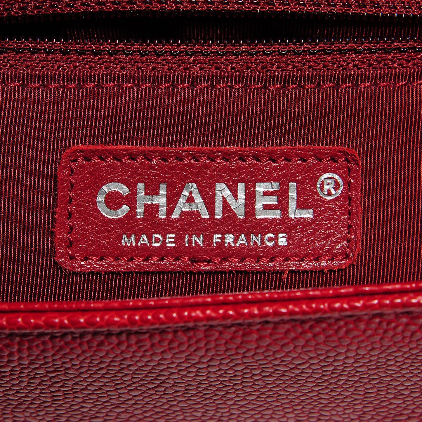 Caviar Quilted New Medium Boy Flap Dark Red