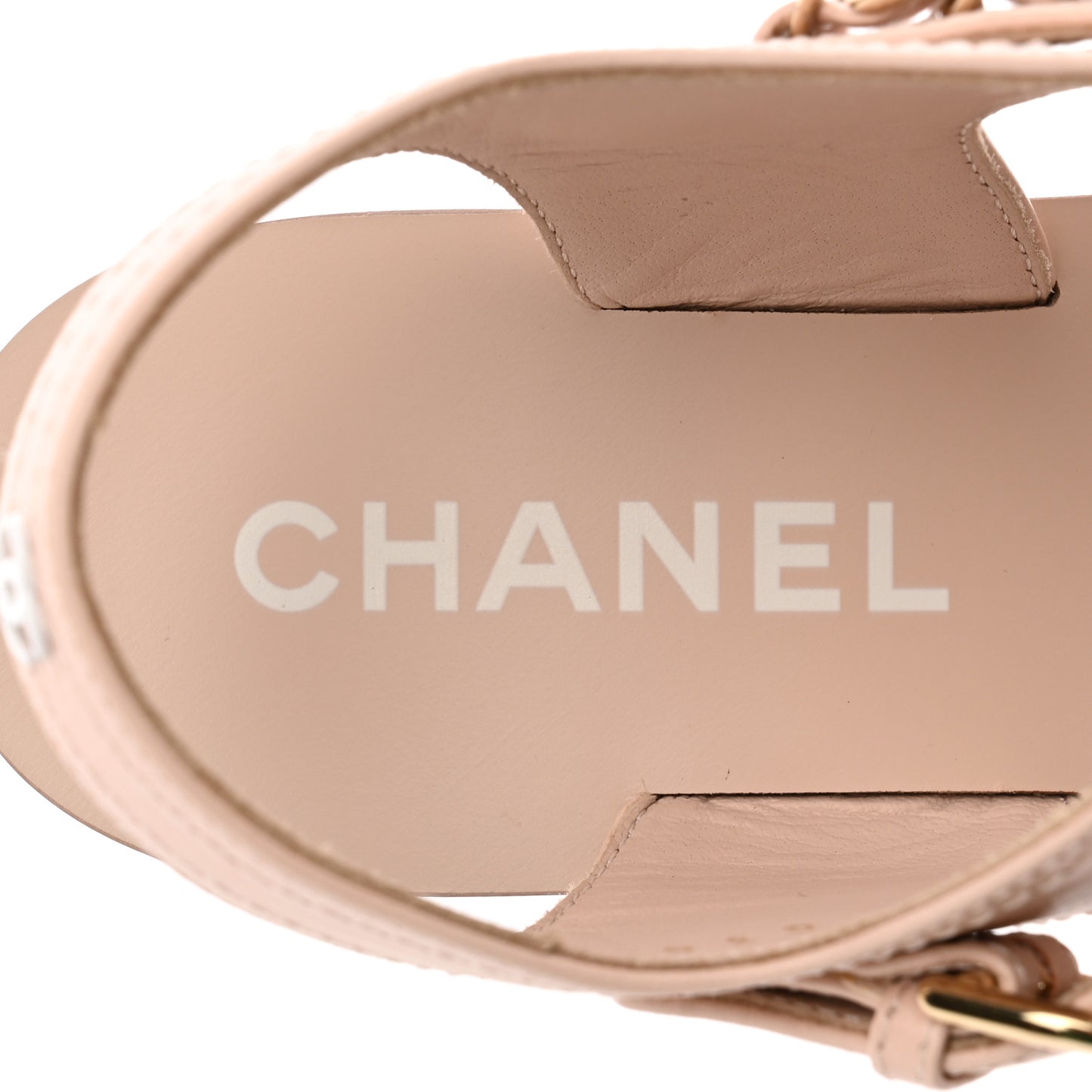 Calfskin Chain Sandals 35.5 Pink