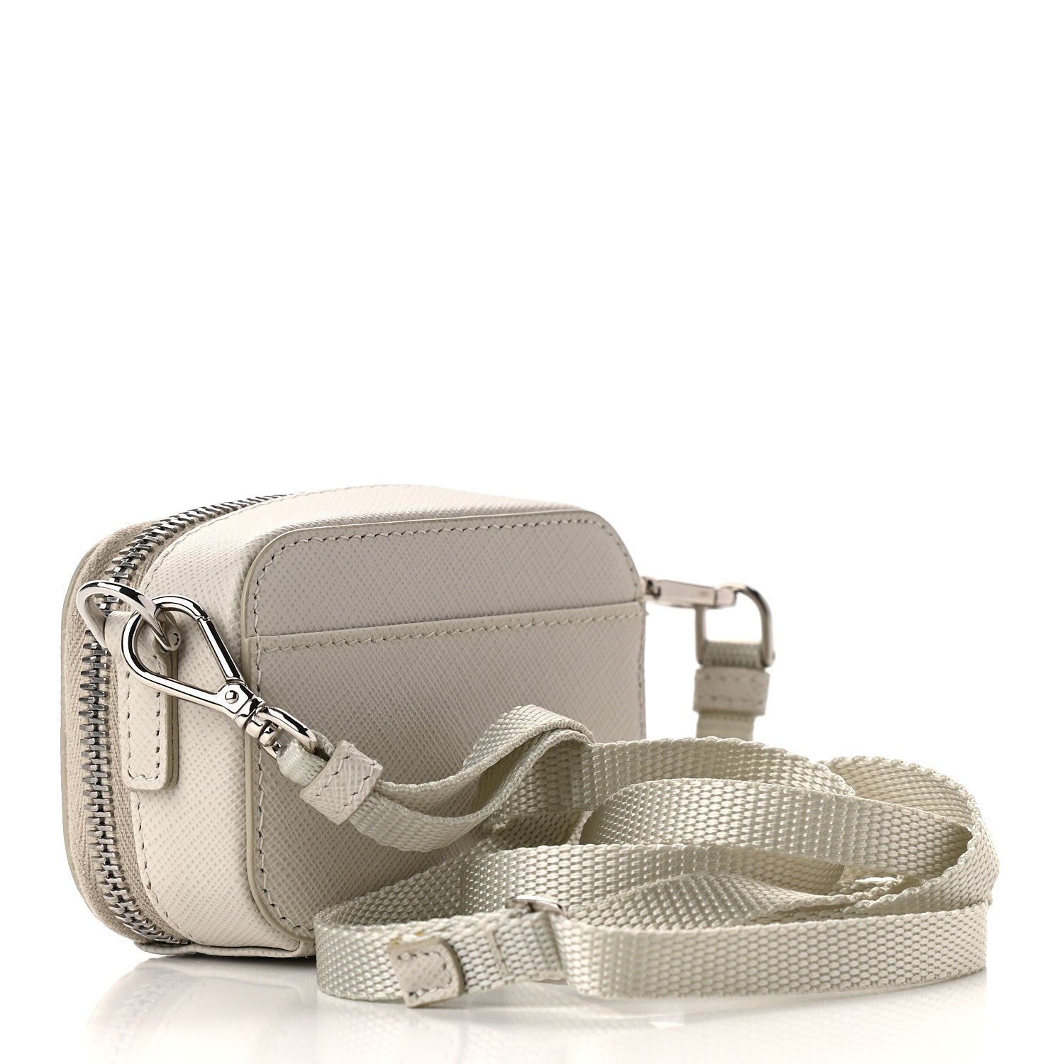 Prada Saffiano Travel Metal Triangle Logo Mini Pouch Shoulder Bag Talsco 3 of 8