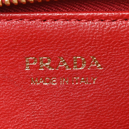 Prada Saffiano Metal Zip Around Key Holder Fuoco 6 of 6