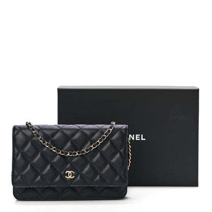 Chanel Caviar Quilted Wallet On Chain WOC Navy Blue 12 of 12