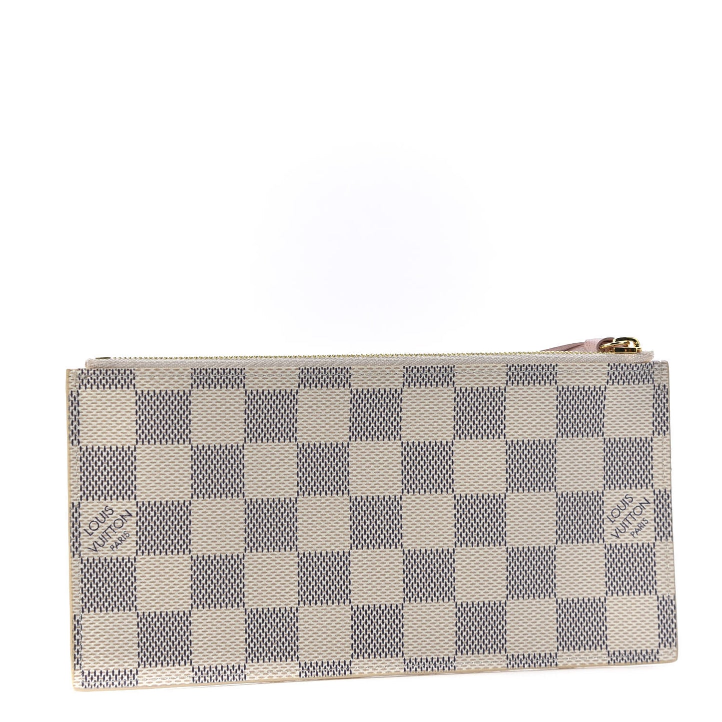 Damier Azur Felicie Chain Wallet Zippered Insert Rose Ballerine
