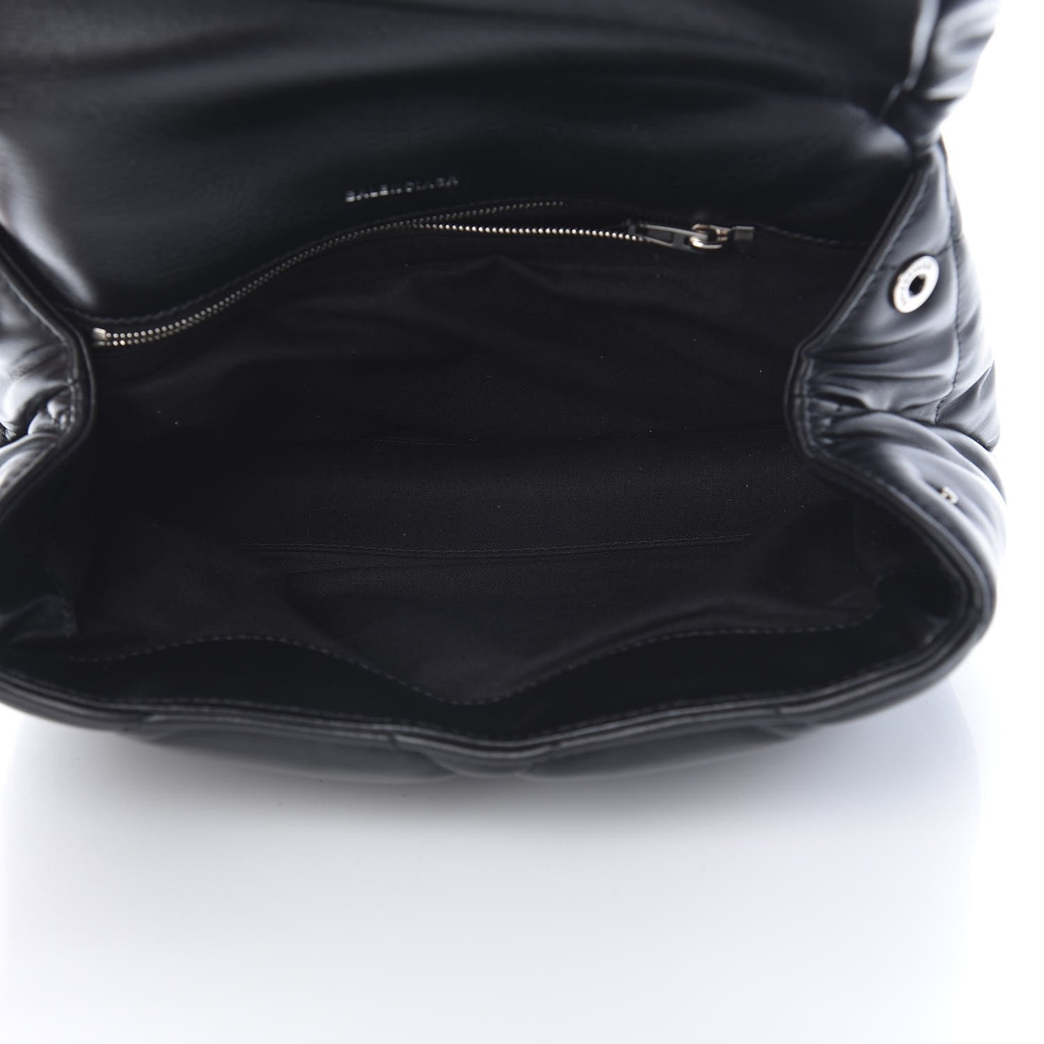 Balenciaga Nappa Calfskin Quilted Touch B Puffy Clutch Black 5 of 7