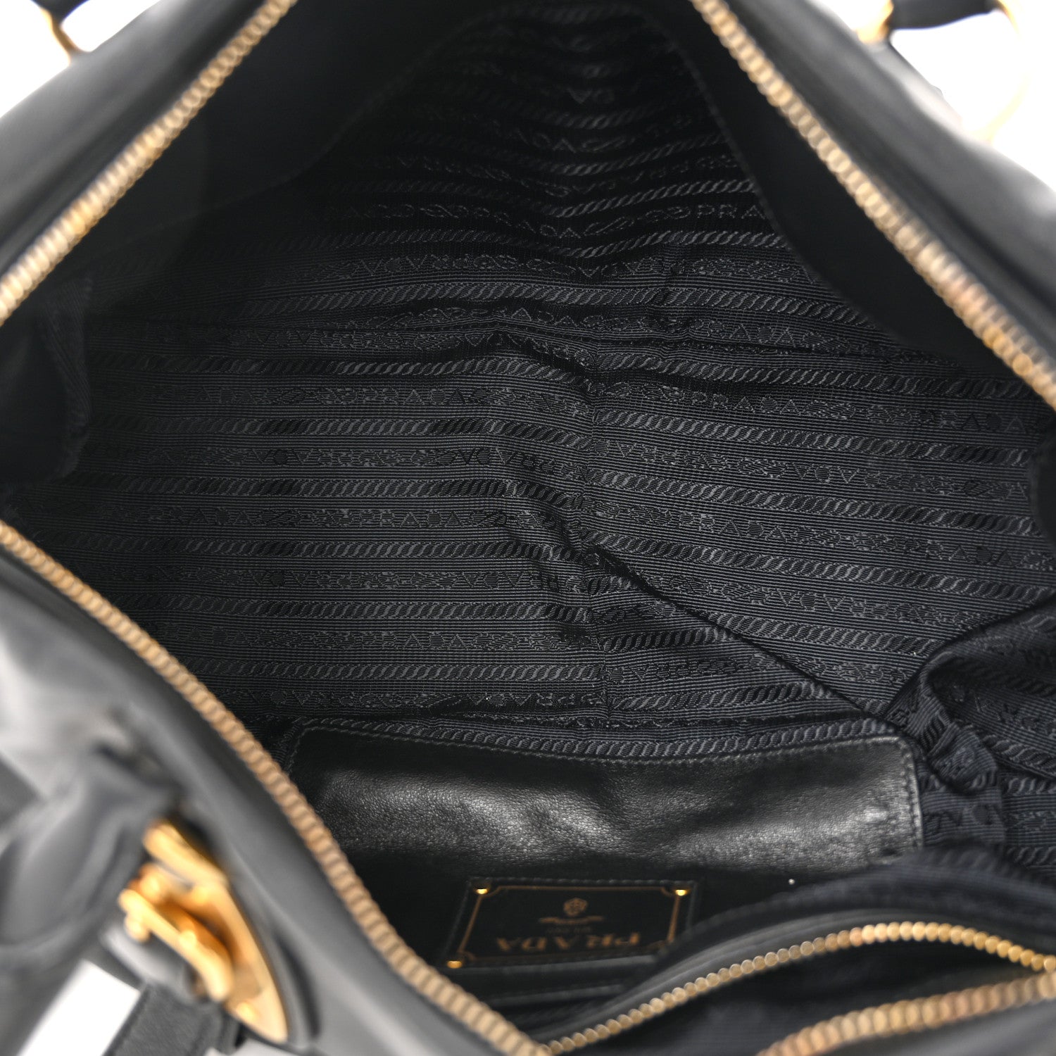 Prada Soft Calf Shopping Satchel Black 5 of 11