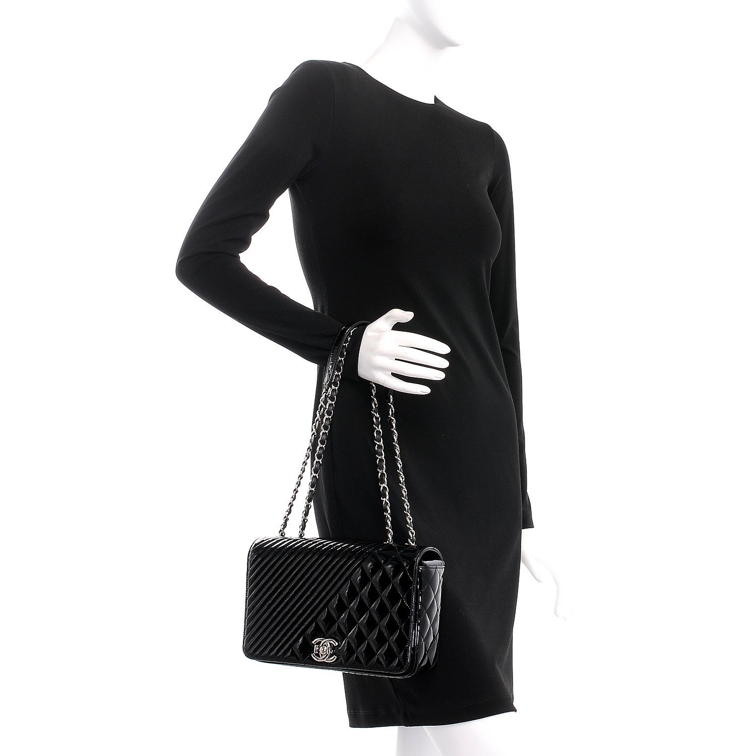 Chanel Patent Quilted Medium Coco Boy Flap Black 3 of 9