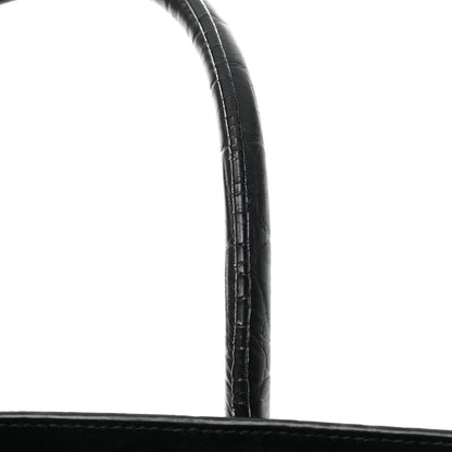 Saint Laurent Calfskin Crocodile Embossed Large Sac De Jour Carryall Black 23 of 26