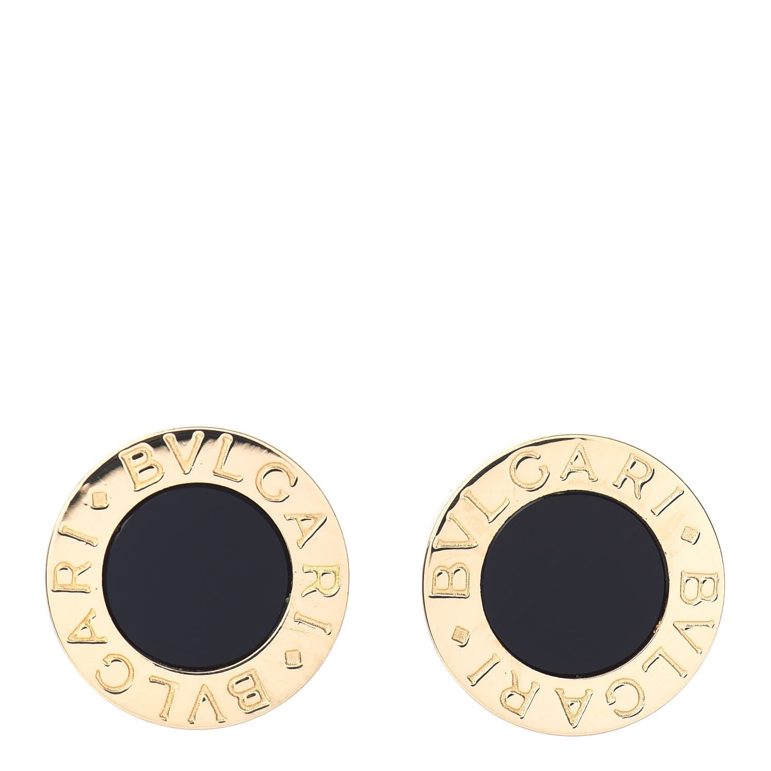 Bulgari 18K Yellow Gold Black Onyx BVLGARI BVLGARI Stud Earrings 1 of 4
