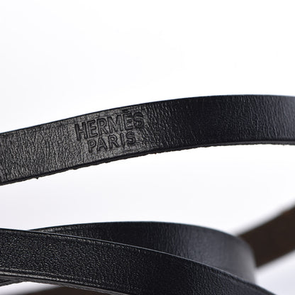 Hermes Chamonix Hapi 3MM Triple Tour Wrap Bracelet S Black 4 of 8