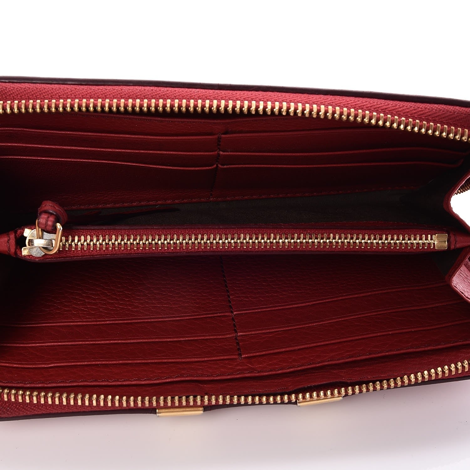 Chloe Grained Calfskin Marcie Long Zip Around Wallet Red 5 of 10