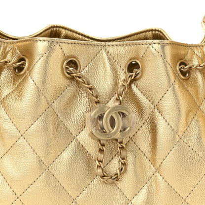 Chanel Metallic Caviar Quilted Mini Chanel 25 Handbag Gold 8 of 11