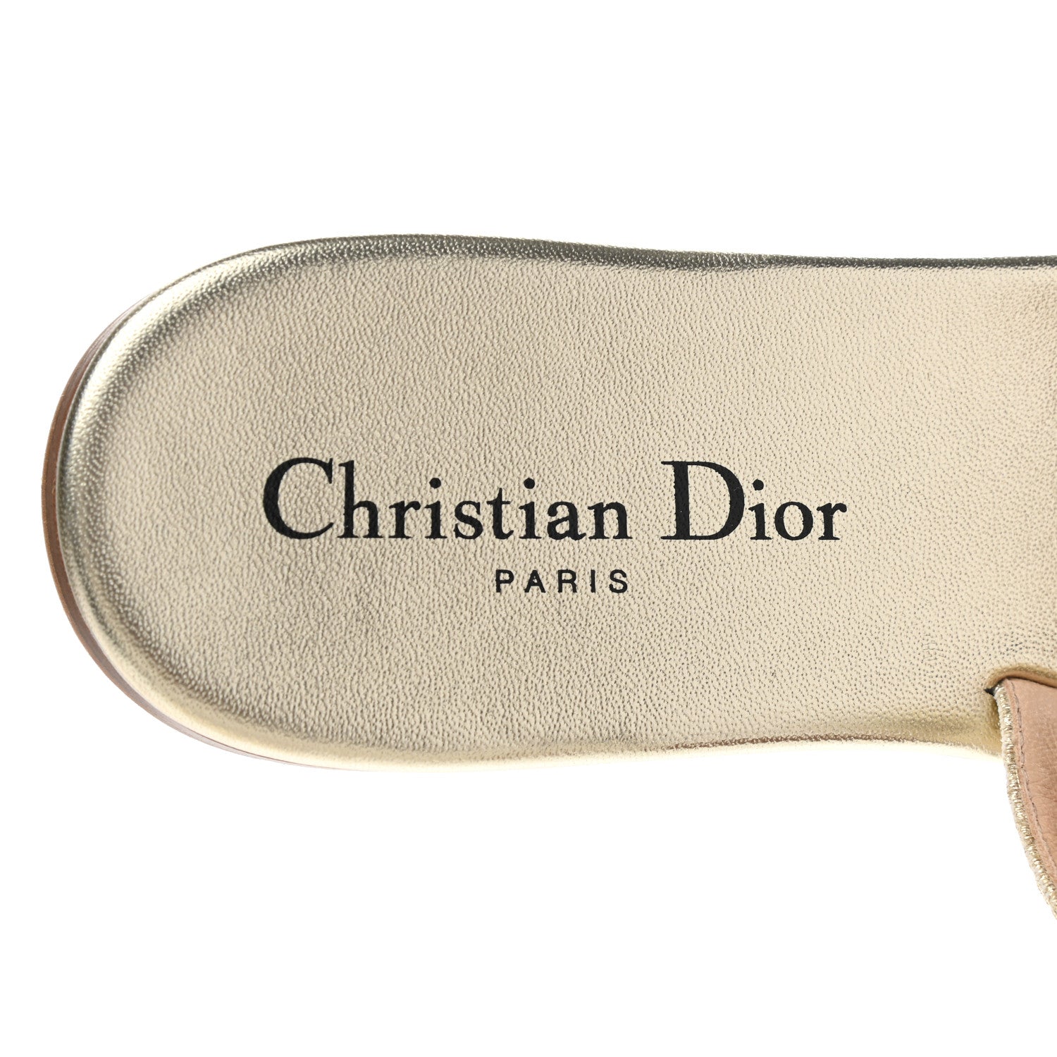 Christian Dior Metallic Cotton Embroidered Crystal Embellished Poison-D Sandal 37 Pale Gold 7 of 9