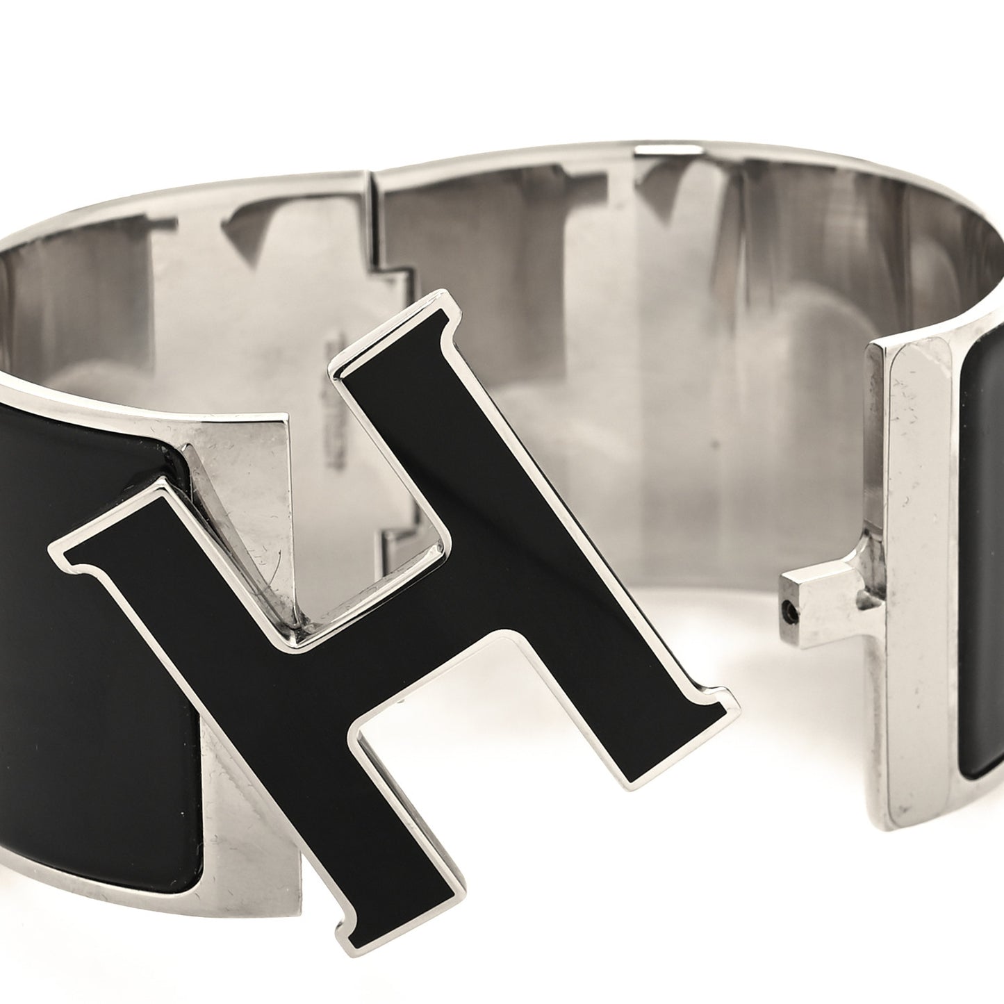 Enamel Extra Wide Clic Clac H Bracelet PM Black
